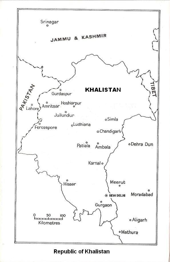 Khalistan Movement Map