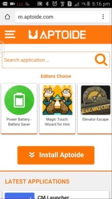 Aptoide Reviews, Install Aptoide