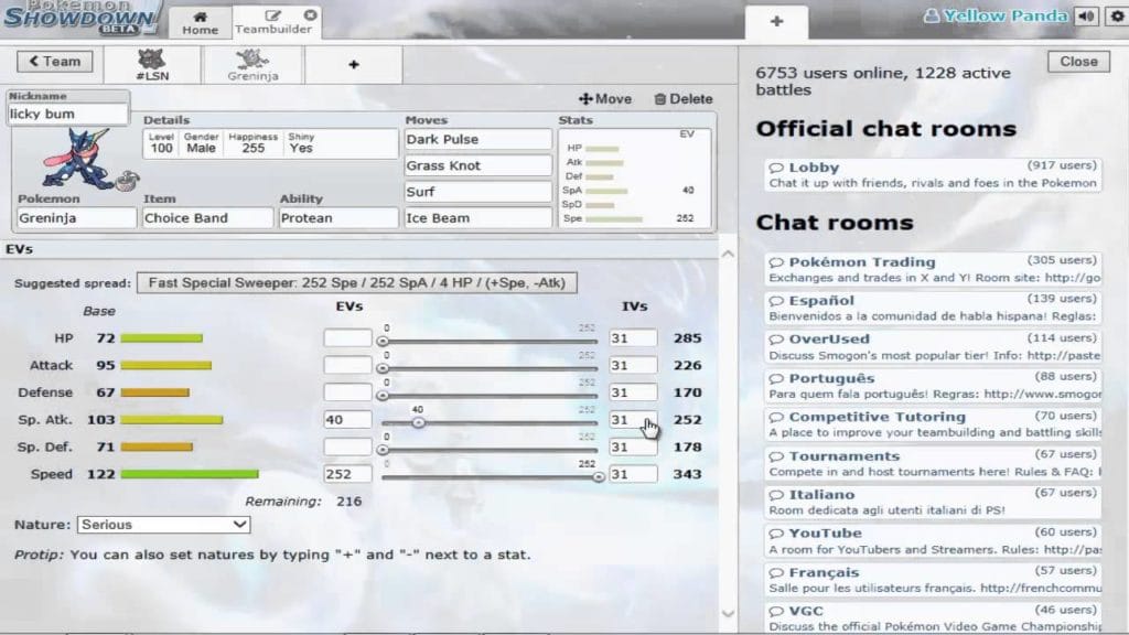 play pokemon showdown team builder