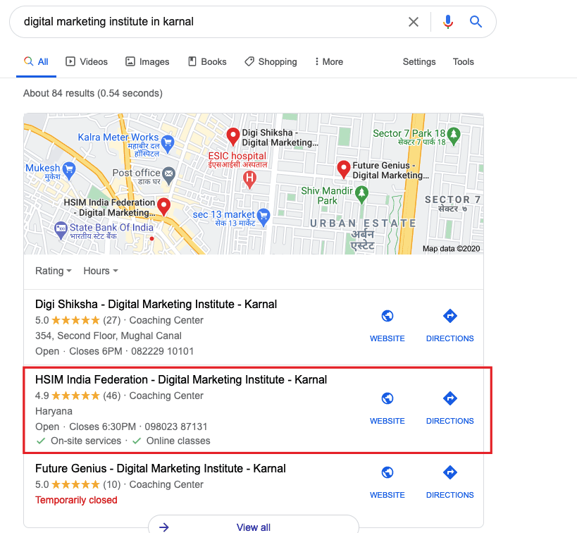 Example of local seo