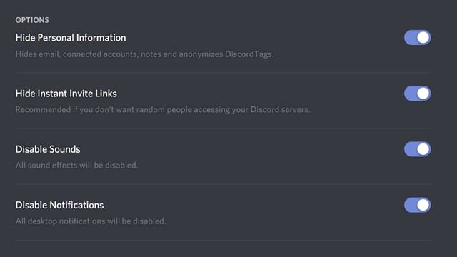 Discord Streamer Mode